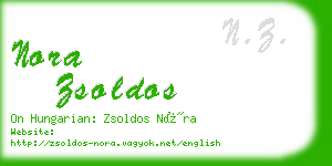 nora zsoldos business card
